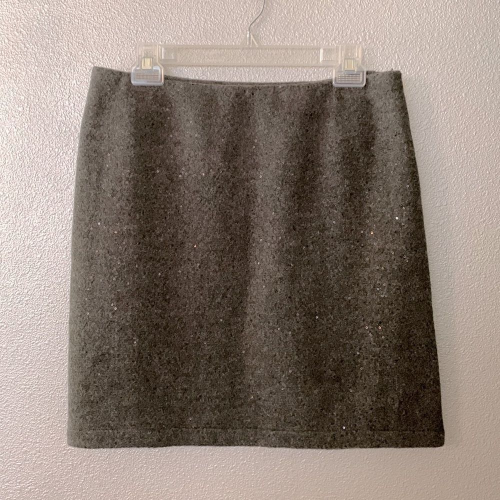 🟢3 for $20—-J JILL pencil skirt gray wool blend sequins speckled women’s size 8